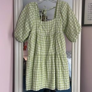 Lush baby green patterned dress